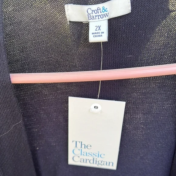 Navy blue cardigan with side pockets. Very roomy - Picture 2 of 4